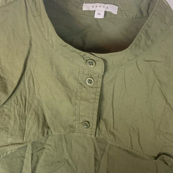 Vetta women's XL army green crop button up faux casual avant casual over lay - Picture 7 of 7